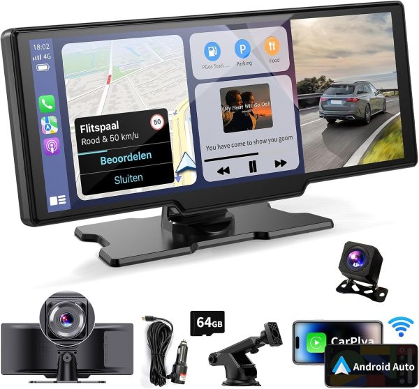 Kuayvan Wireless Portable Carplay Screen for Car - 10.26 Inc...