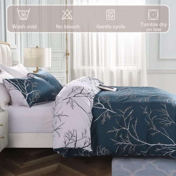 Conworld Blue Duvet Cover Queen - Reversible Blue Tree Branc... - Image 6