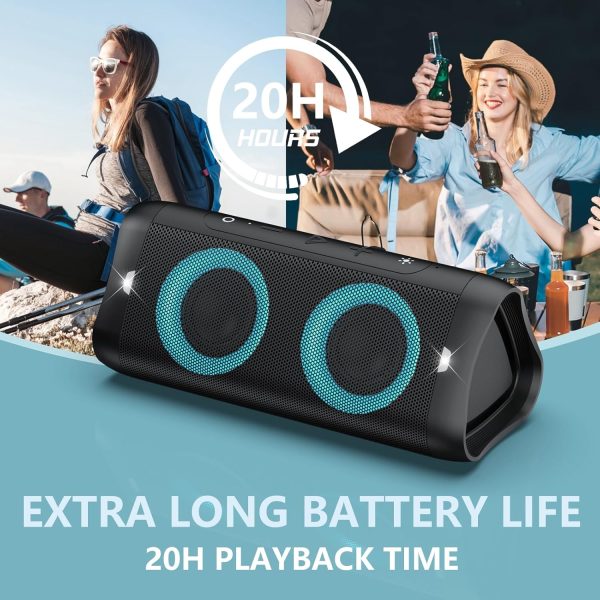 Donow Portable Bluetooth Speaker with Lights, 30W Stereo Sou... - Image 5