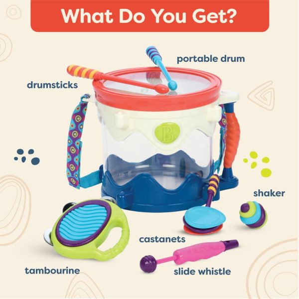 B. Toys – Musical Drum – 7 Instruments Toy Drum Kit – Drumro... - Image 7