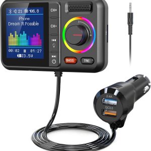 Nulaxy Bluetooth FM Transmitter for Car, QC3.0 Fast Charge C...