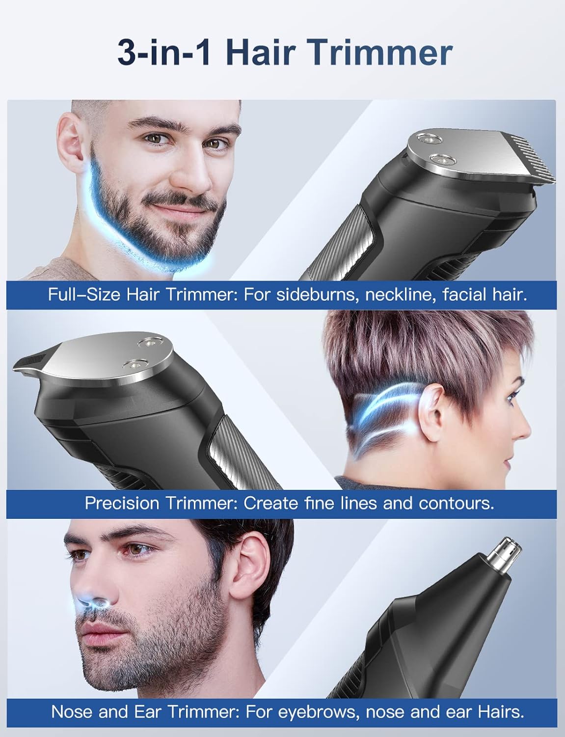 Beard Trimmer Hair Clipper for Men, All-in-One Men’s Groomin…