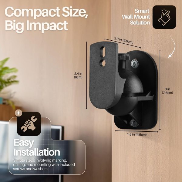 TNP Universal Satellite Speaker Wall Mount Bracket Ceiling M... - Image 3