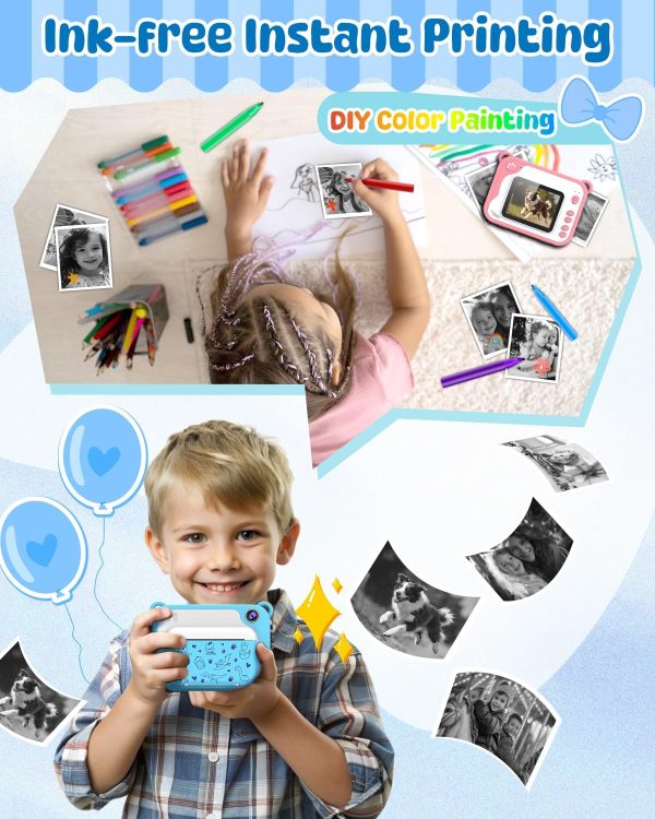 Usteetic Kids Camera Instant Print 1080p Instant Camera for ... - Image 6