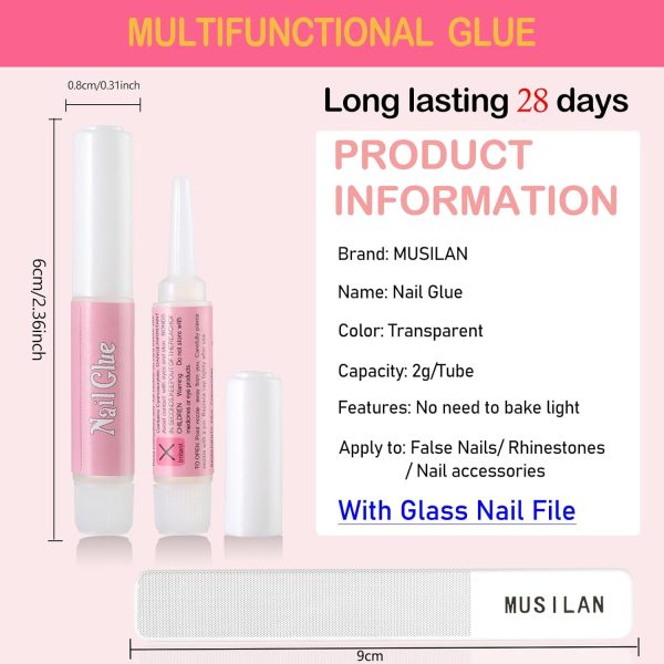 MUSILAN Nail Gel Glue,20PCS Nail Glue for Acrylic Nails Supe... - Image 3