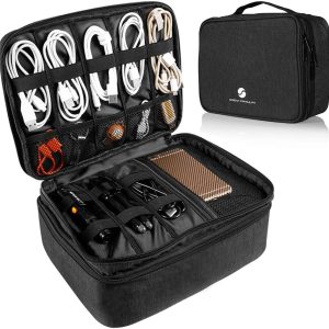 Travel Electronics Organizer, Waterproof Cable Organizer Bag...