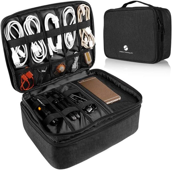 Travel Electronics Organizer, Waterproof Cable Organizer Bag...