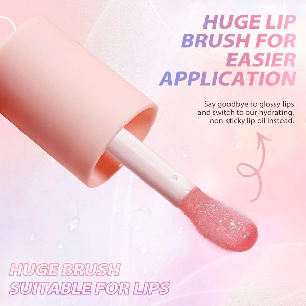 LANGMANNI Moisturizing Lip Oil,No-Sticky Lip Gloss Lip Balm ... - Image 3
