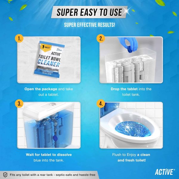 Automatic Toilet Bowl Cleaner Tablets - ACTIVE Blue Gel Toil... - Image 6