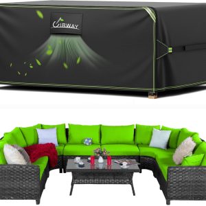 UIRWAY Patio Furniture Covers Waterproof, 126" L x 63" W x 2...