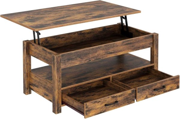 Rolanstar Coffee Table, 47" Lift Top Coffee Table with Drawe... - Image 8