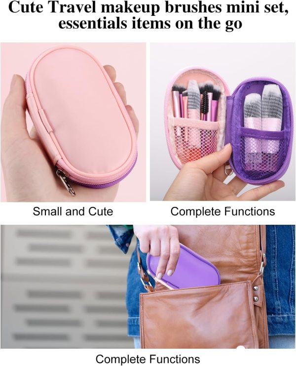 PGRODE Mini Travel Makeup Brushes Set, 14 Pieces, Full Compl... - Image 5