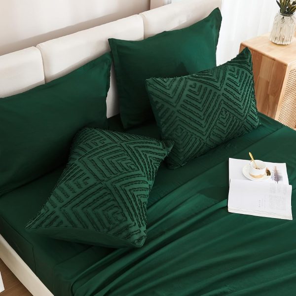 Andency Queen Comforter Set 7 Piece Dark Emerald Green - Bed... - Image 5