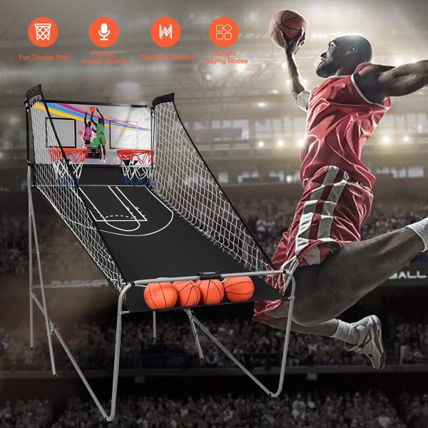 GYMAX Basketball Arcade Game for Home, Foldable Basketball G... - Image 2