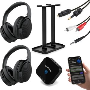 HomeSpot JM320 Auracast TV Headphones with Transmitter for A...