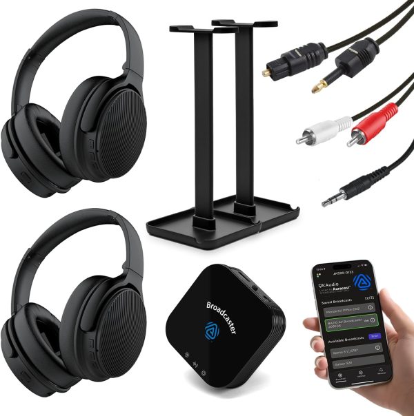 HomeSpot JM320 Auracast TV Headphones with Transmitter for A...