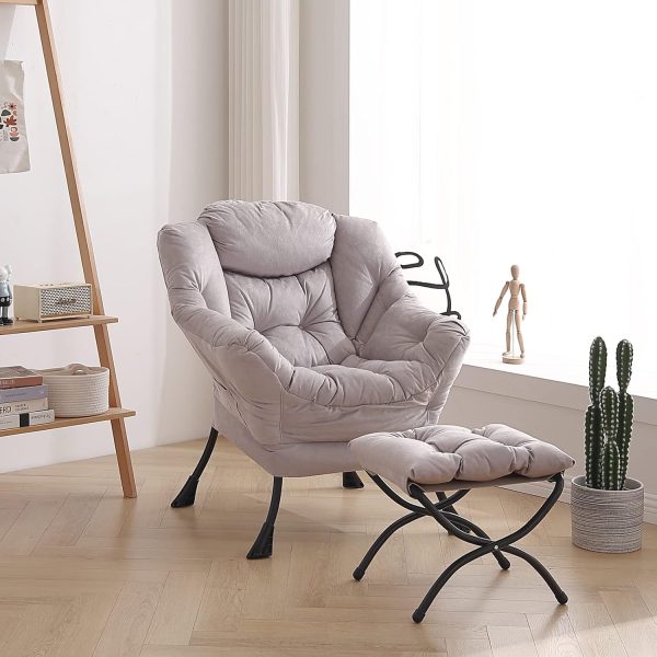 Welnow Lazy Chair with Ottoman, Modern Lounge Accent Chair w... - Image 2