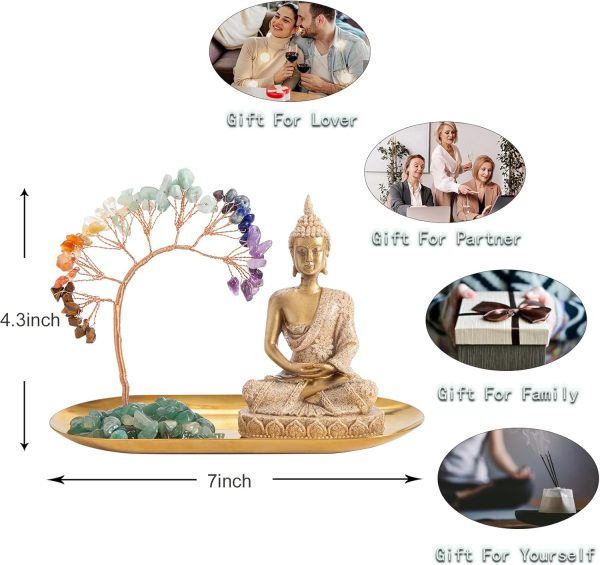 7 Chakra Healing Crystal Tree and Zen Statue, Sakyamuni Budd... - Image 3