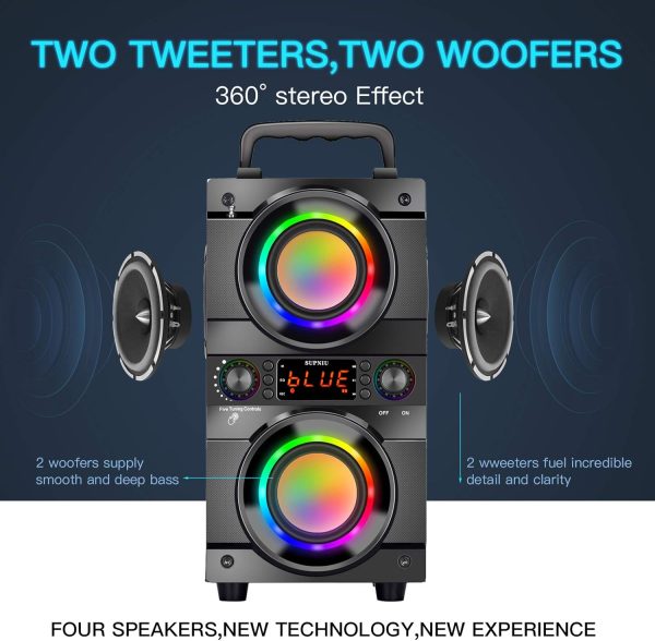 60W (80W Peak) Portable Bluetooth Speaker with Double Subwoo... - Image 4