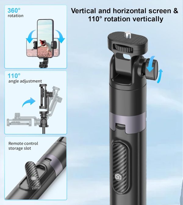 Gahenwo 68" Selfie Stick, Tripod/Monopod for Action Camera, ... - Image 5
