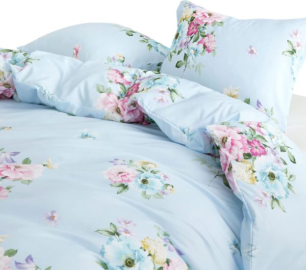 Wake In Cloud - Shabby Chic Comforter Set, Floral Farmhouse ... - Image 2