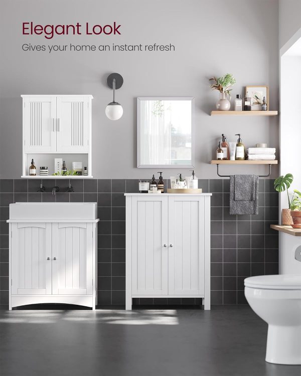 SONGMICS Bathroom Floor Storage Cabinet with Double Door Adj... - Image 6