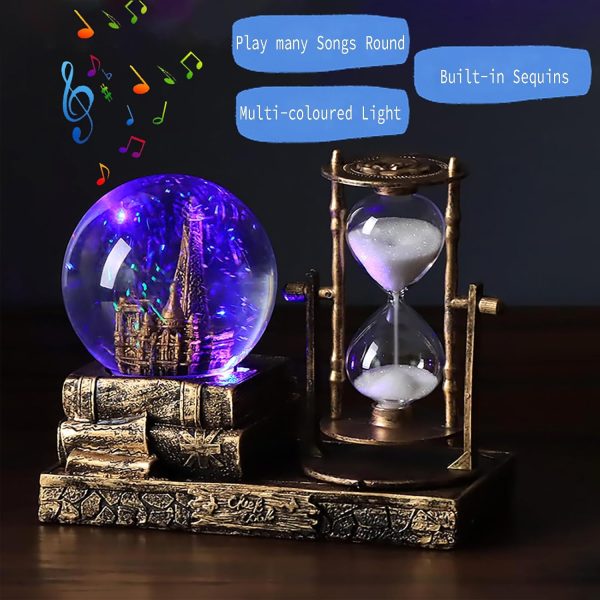 IDORTYBB LED Music Crystal Snow Globe with Hourglass Timer H... - Image 4