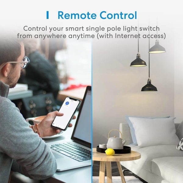 meross Smart Single Pole Light Switch, Neutral Wire Required... - Image 5