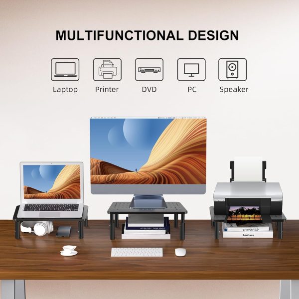 Bracwiser Monitor Stand Riser, Metal Computer Stand, 3 Heigh... - Image 5