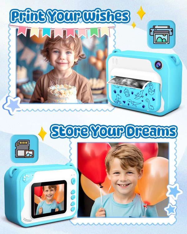 Usteetic Kids Camera Instant Print 1080p Instant Camera for ... - Image 2