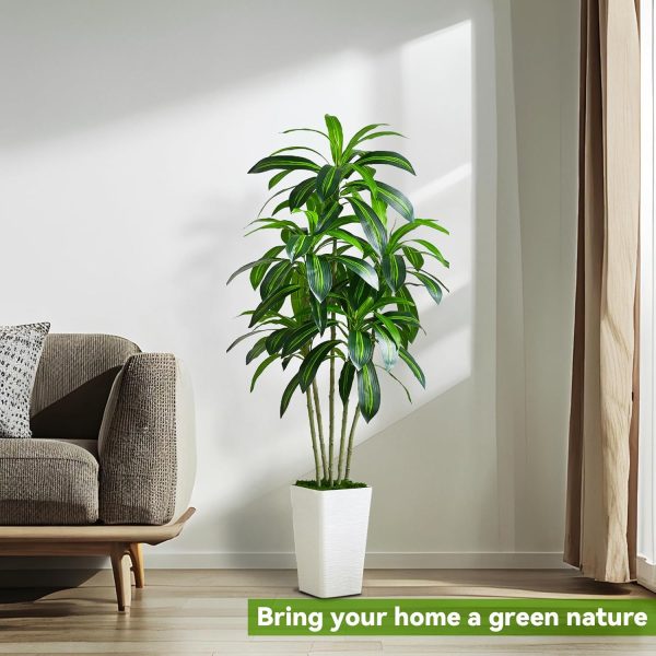 FSOHOI Dracaena Artificial Plant Indoor 5 FT Artificial Drac... - Image 4