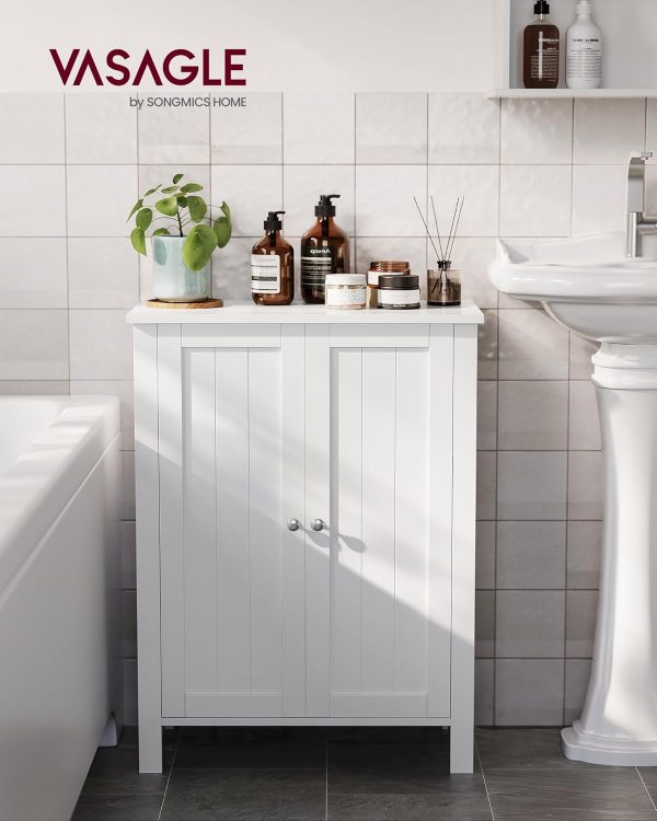 SONGMICS Bathroom Floor Storage Cabinet with Double Door Adj... - Image 2