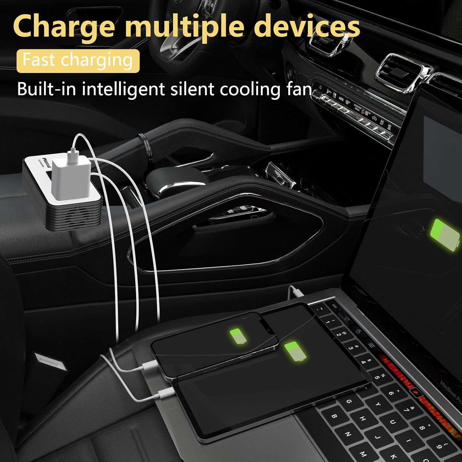 200W Car Power Inverter, PiSFAU DC 12V to 110V AC Car Plug A…