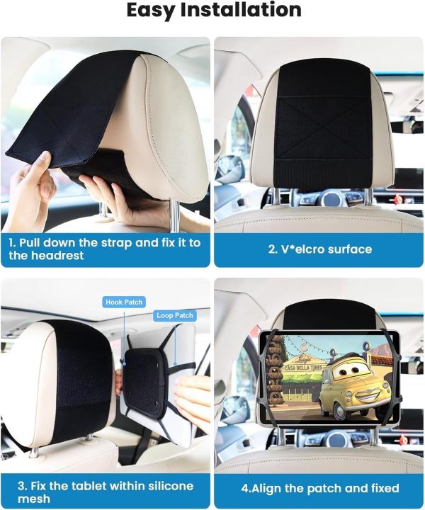Car Tablet Holder, WONNIE Upgraded iPad Holders for Car Moun... - Image 8