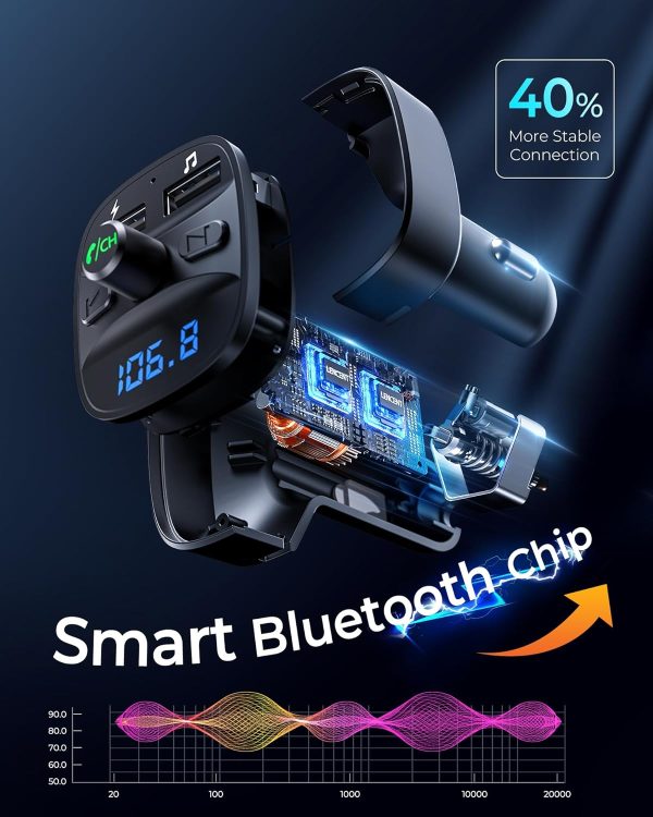 LENCENT FM Transmitter, Bluetooth FM Transmitter Wireless Ra... - Image 3