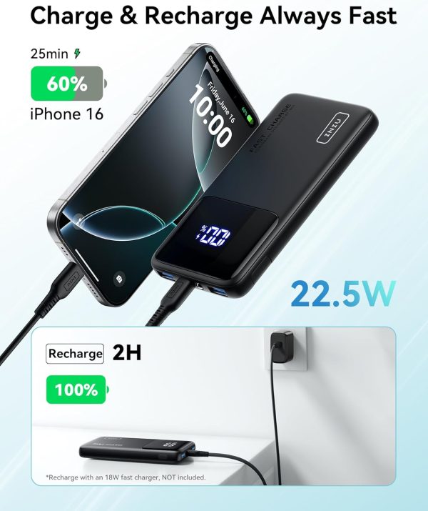 INIU Portable Charger, Slimmest Fast Charging 10000mAh USB C... - Image 2