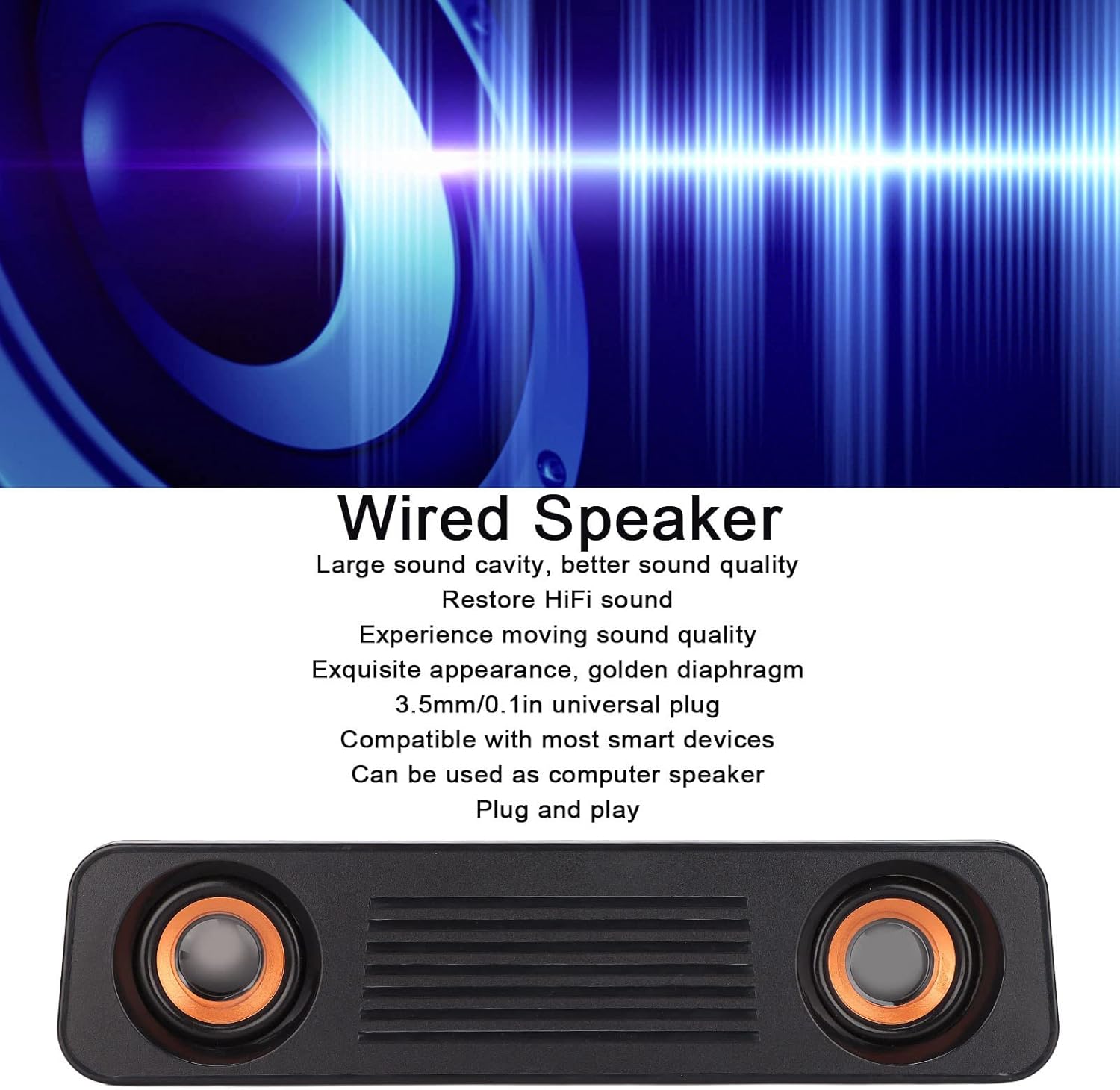 Sound Bar, TV Wired Sound Bar with Subwoofer, USB HiFi 360 D…