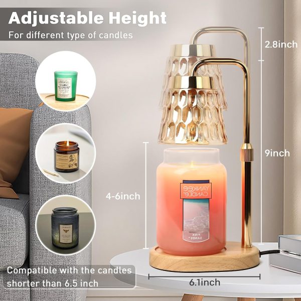 Dimmable Candle Warmer Lamp with Timer Adjustable Height Can... - Image 2