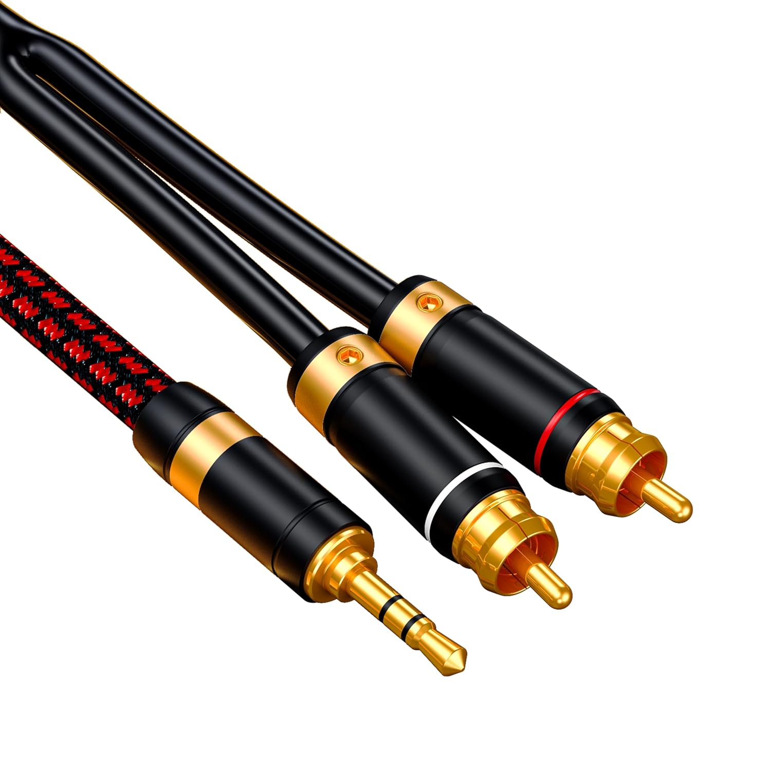 Primeda 3.5mm to 2 RCA Audiophile Audio Cable Stereo Braided…