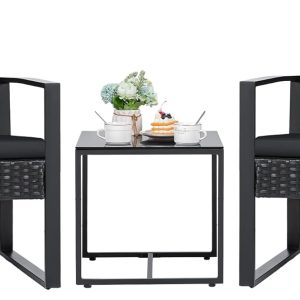 Flamaker 3 Pieces Patio Set Outdoor Wicker Furniture Sets Mo...