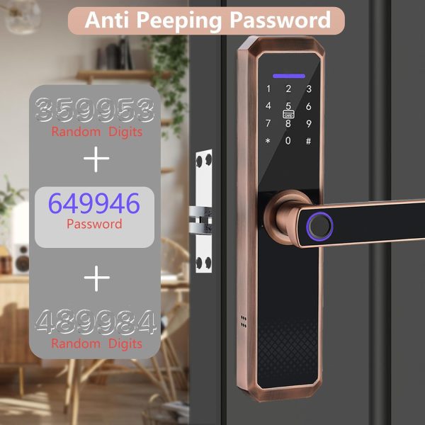 Smart Lock,Keyless Entry Door Lock with Two-Way Handle, Fing... - Image 5