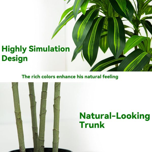 FSOHOI Dracaena Artificial Plant Indoor 5 FT Artificial Drac... - Image 3