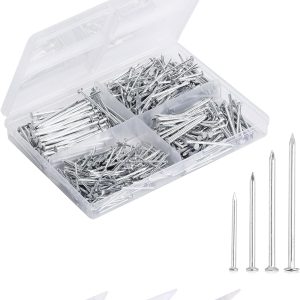 Mr. Pen- Nail Assortment Kit, 600 Pcs, 4 Sizes, Silver, Smal...