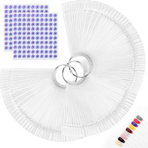 150pcs Nail Swatch Sticks with Ring and Number Stickers, Col...
