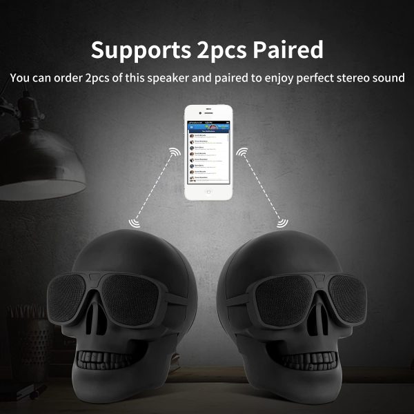 Skull Head Speaker Portable Bluetooth Speakers 8W Output Bas... - Image 4