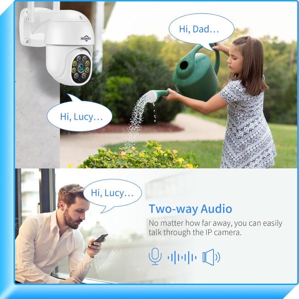 Hiseeu 5MP 360° Pan Tilt Camera WiFi Security Camera, Outdoo... - Image 4