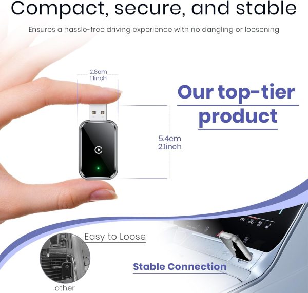 Wireless CarPlay Adapter for iPhone, Convert Wired to Wirele... - Image 2