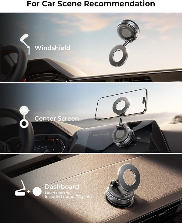 MRGLAS 2025 Upgraded Magsafe Car Mount Vacuum Suction Magnet... - Image 2