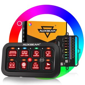 Auxbeam 8 Gang Switch Panel RA80 Auto-Dimmable RGB Switch Pa...