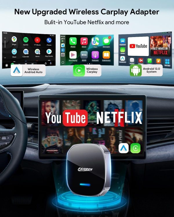 FAHREN 3rd-Gen Wireless CarPlay Adapter & Android Auto Adapt... - Image 2